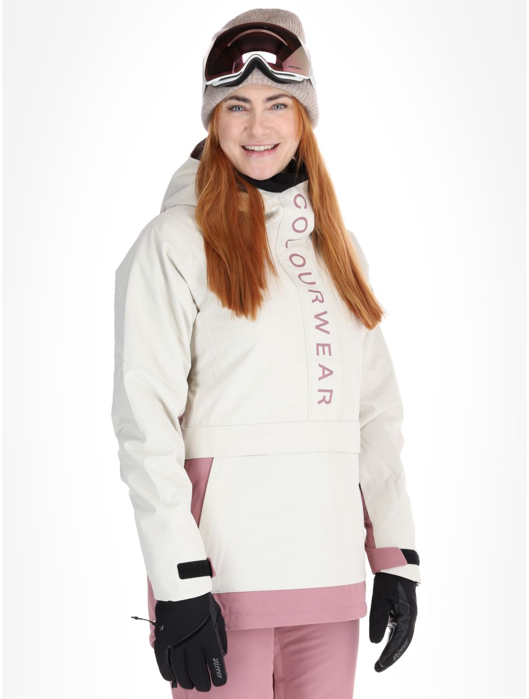 ColourWear, W Signature winter anorak women Off-White purple, white 