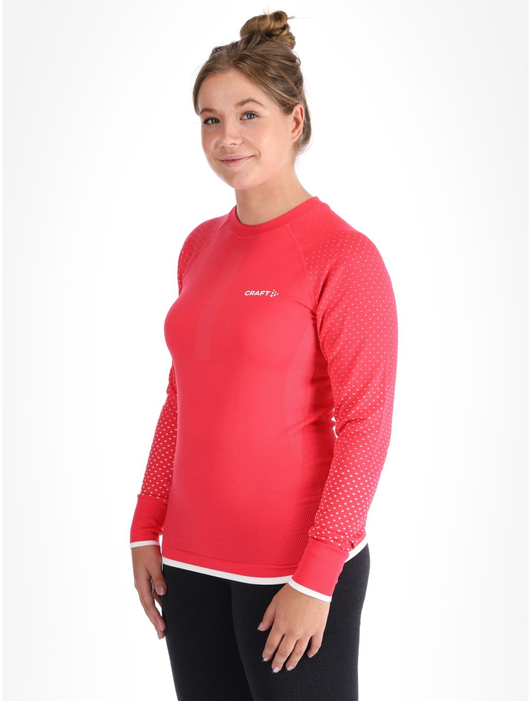 Craft, Adv Warm Intensity LS thermal shirt women Cheer / Tofu pink, white 