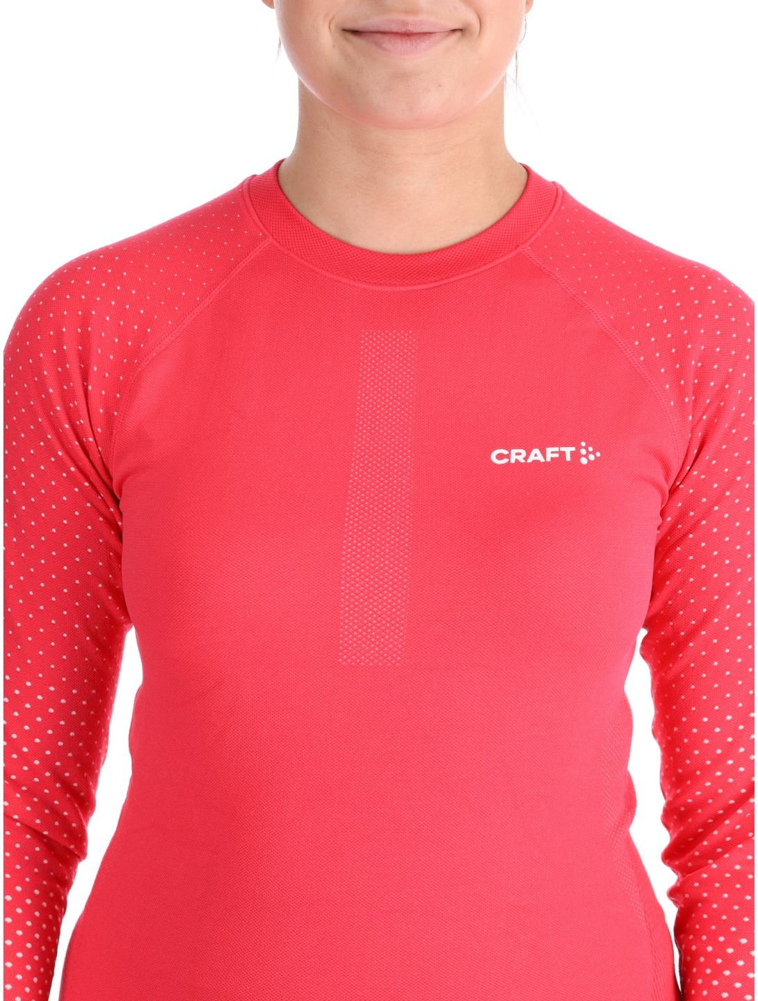 Craft, Adv Warm Intensity LS thermal shirt women Cheer / Tofu pink, white 