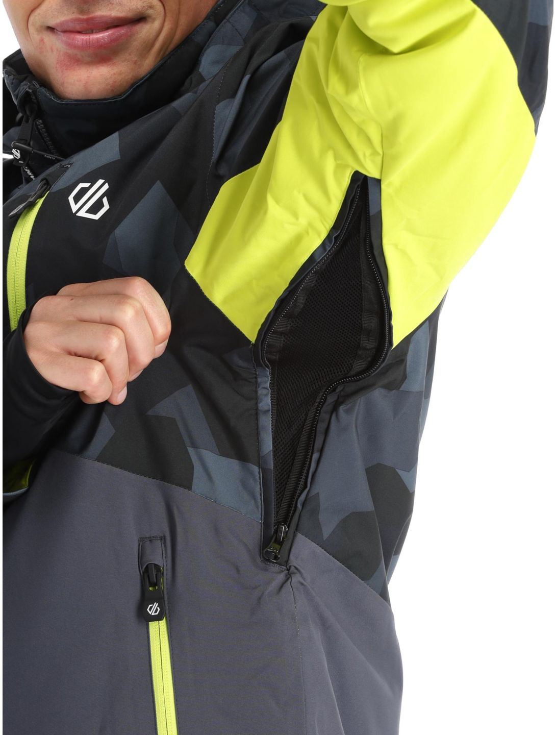 Veste de ski Dare2B Baseplate Jacket (Neon spring/Black geo Camo Print)  Homme - Alpinstore