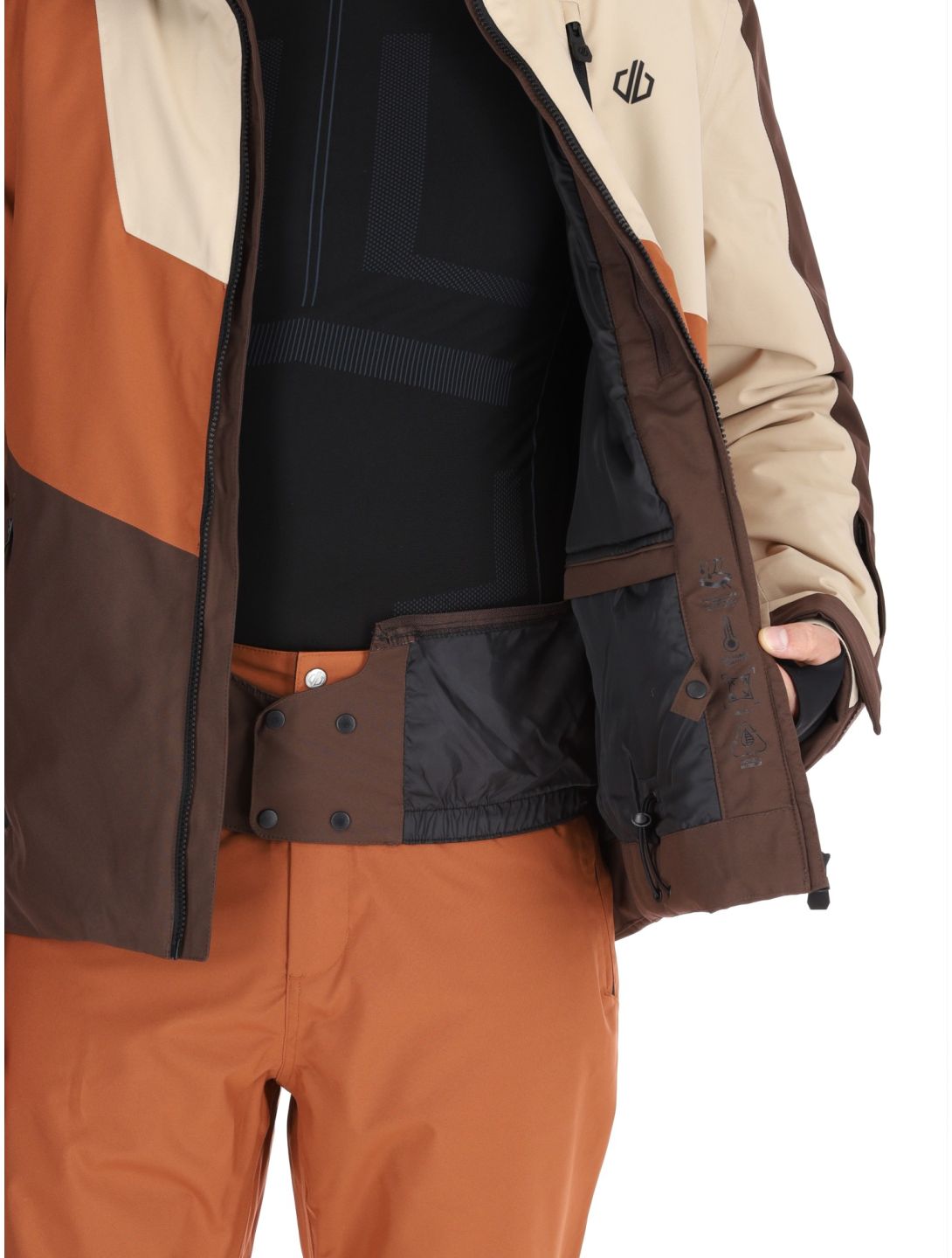 Dare2b, Baseplate II ski jacket men Mocha Bisque / Oat Cream beige 