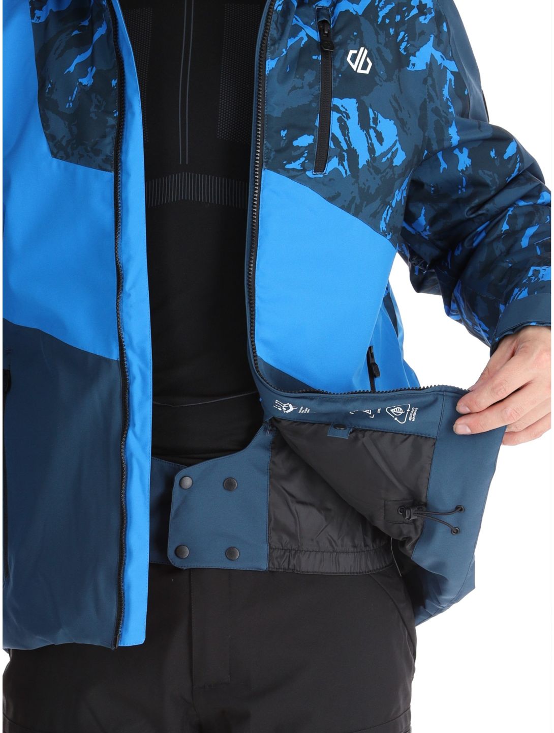 Dare2b, Baseplate II ski jacket men Moonlight Denim / Athletic Blue Mountain Print blue 