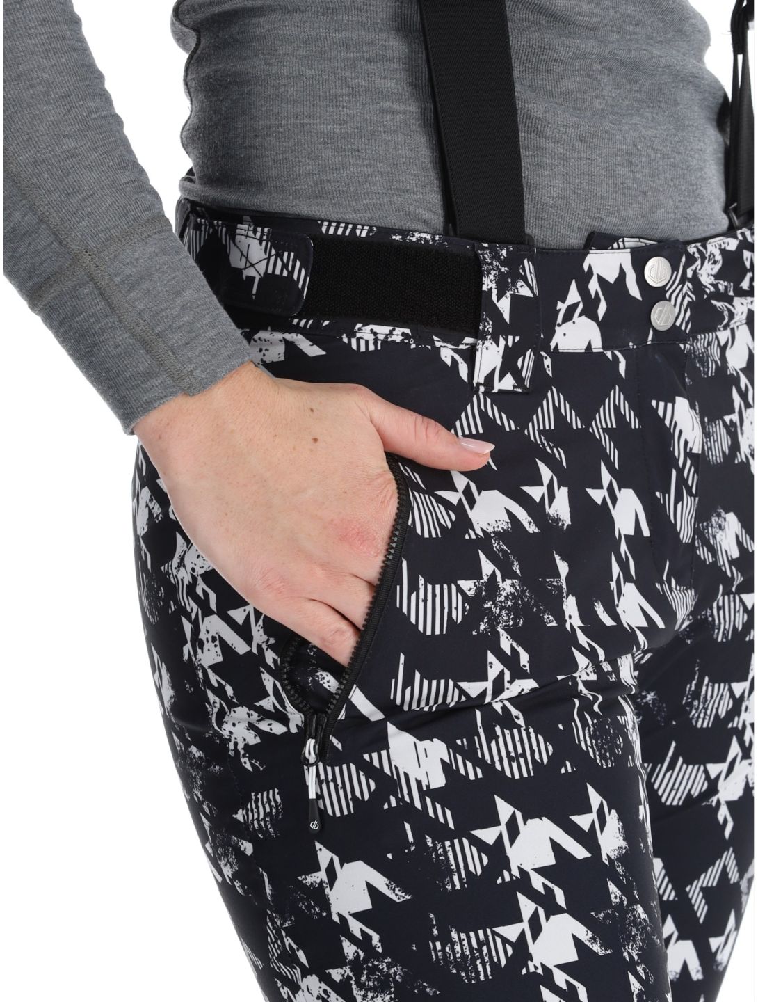 Dare2b, Diminish ski pants women Black Distressed Dogtooth Print black 