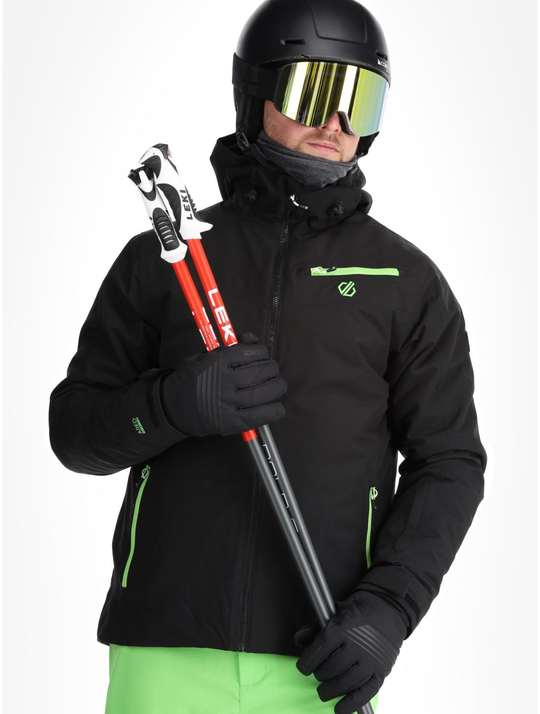 Dare2b, Eagly II ski jacket men Black / Green Flash black, green 