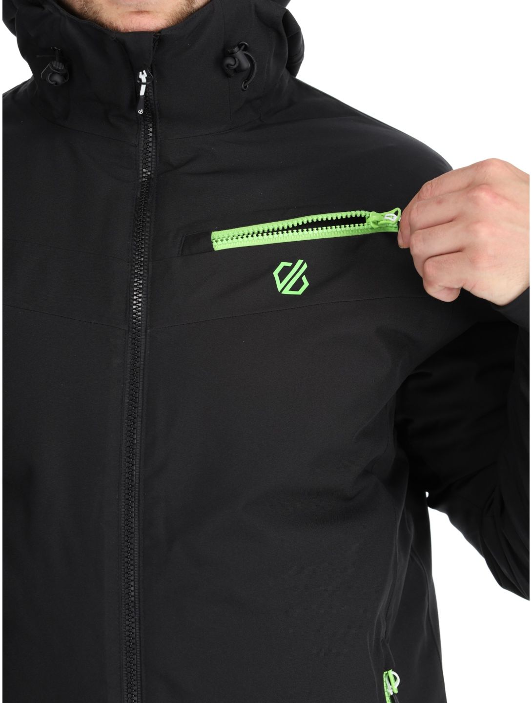 Dare2b, Eagly II ski jacket men Black / Green Flash black, green 