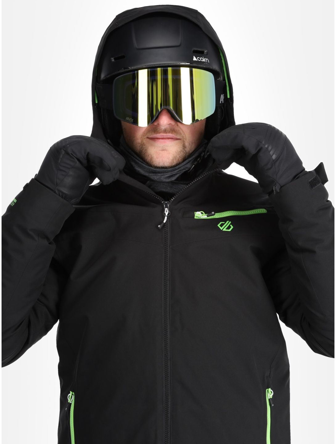 Dare2b, Eagly II ski jacket men Black / Green Flash black, green 