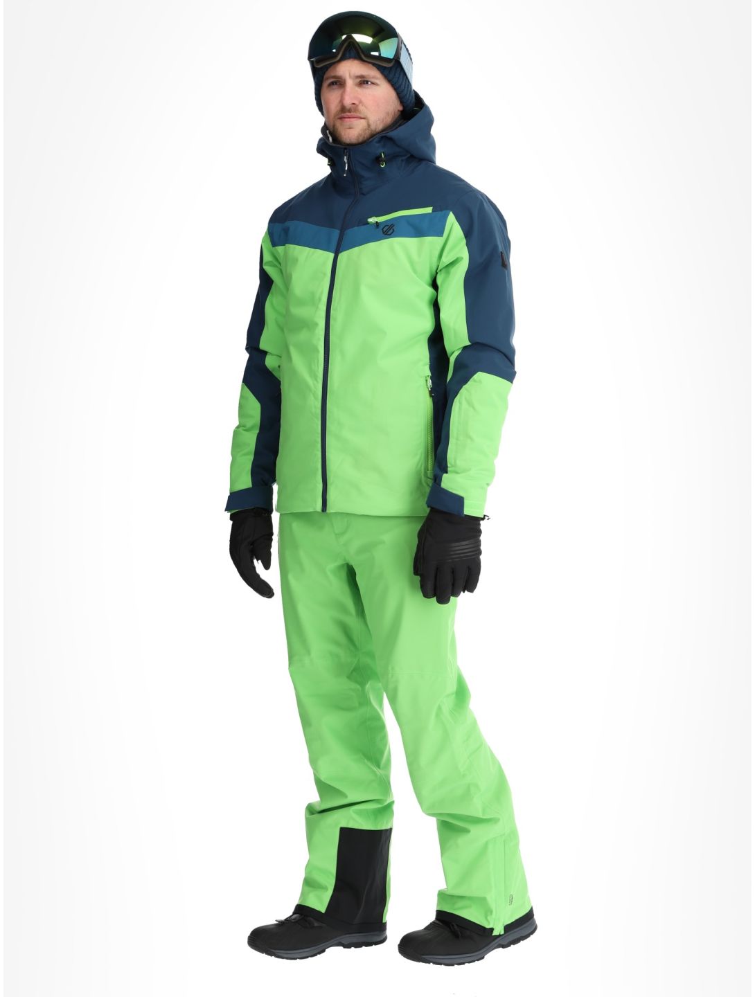 Dare2b, Eagly II ski jacket men Moonlight Denim / Green Flash blue, green 