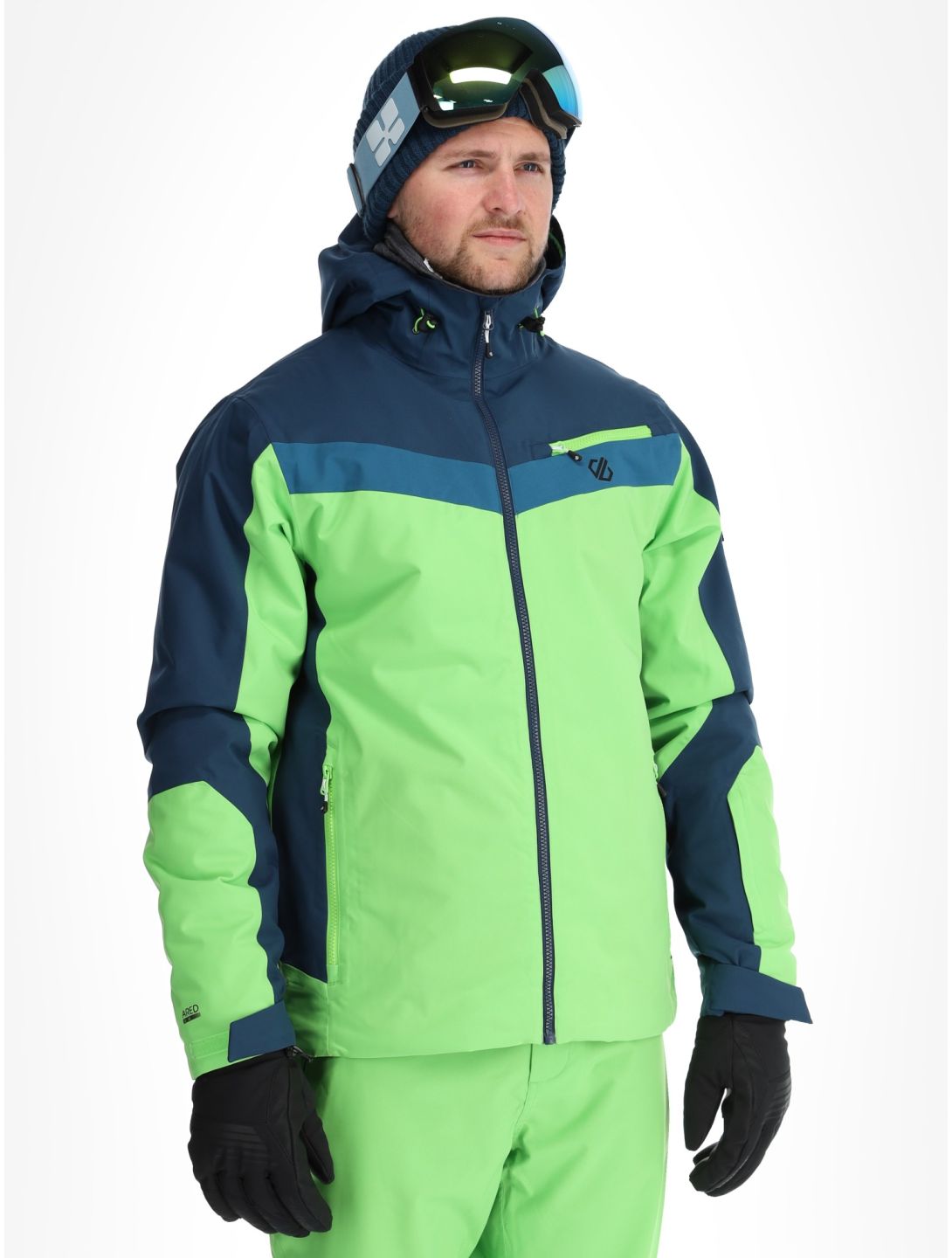 Dare2b, Eagly II ski jacket men Moonlight Denim / Green Flash blue, green 