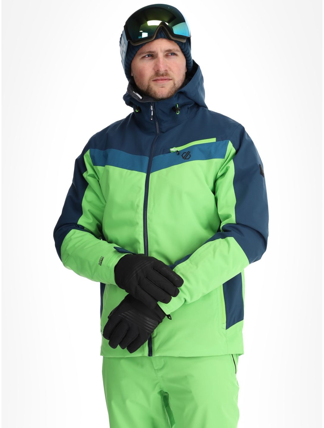 Dare2b, Eagly II ski jacket men Moonlight Denim / Green Flash blue, green 