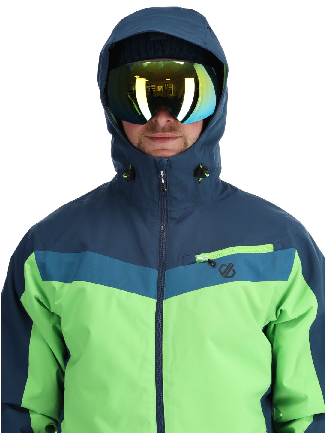 Dare2b, Eagly II ski jacket men Moonlight Denim / Green Flash blue, green 