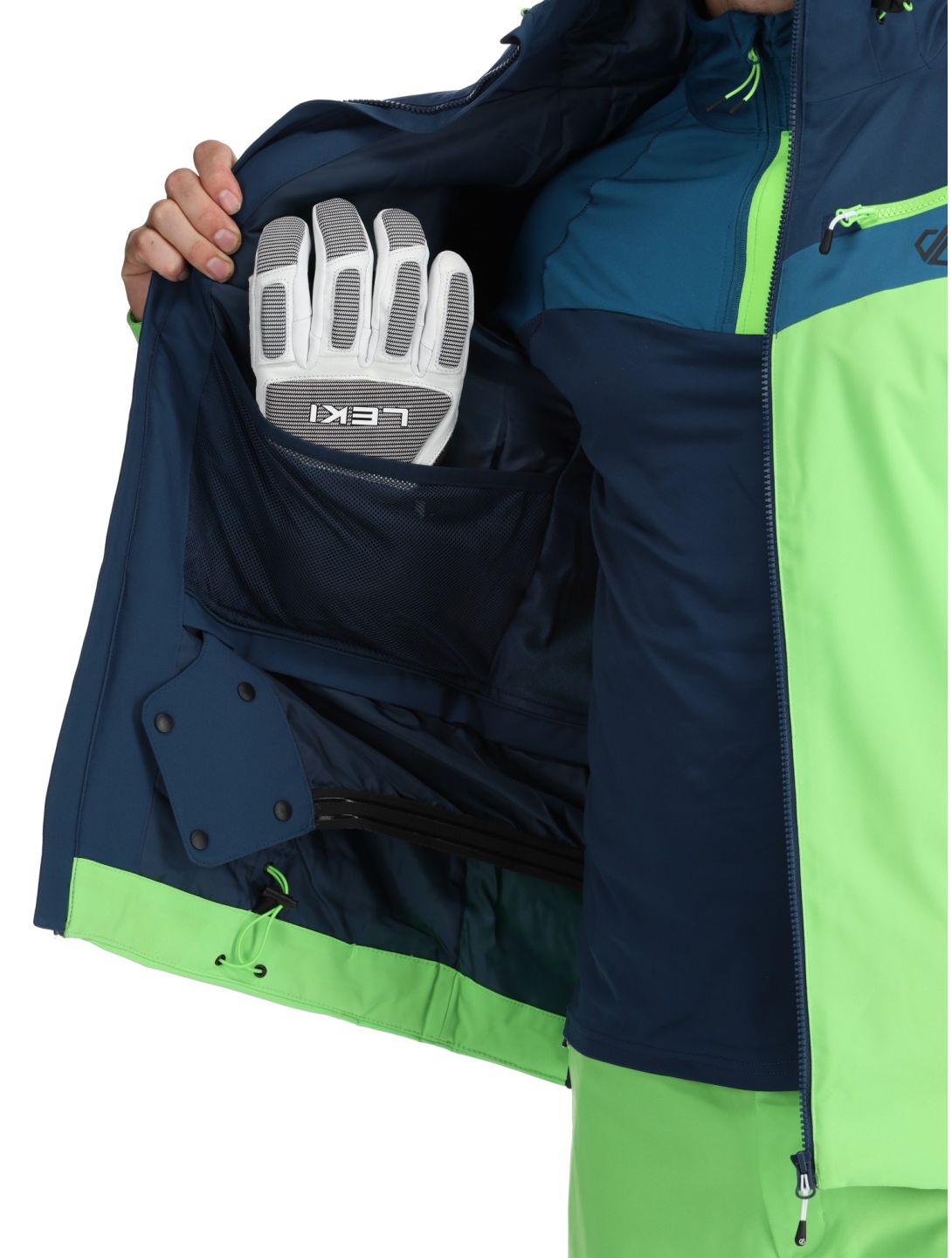 Dare2b, Eagly II ski jacket men Moonlight Denim / Green Flash blue, green 