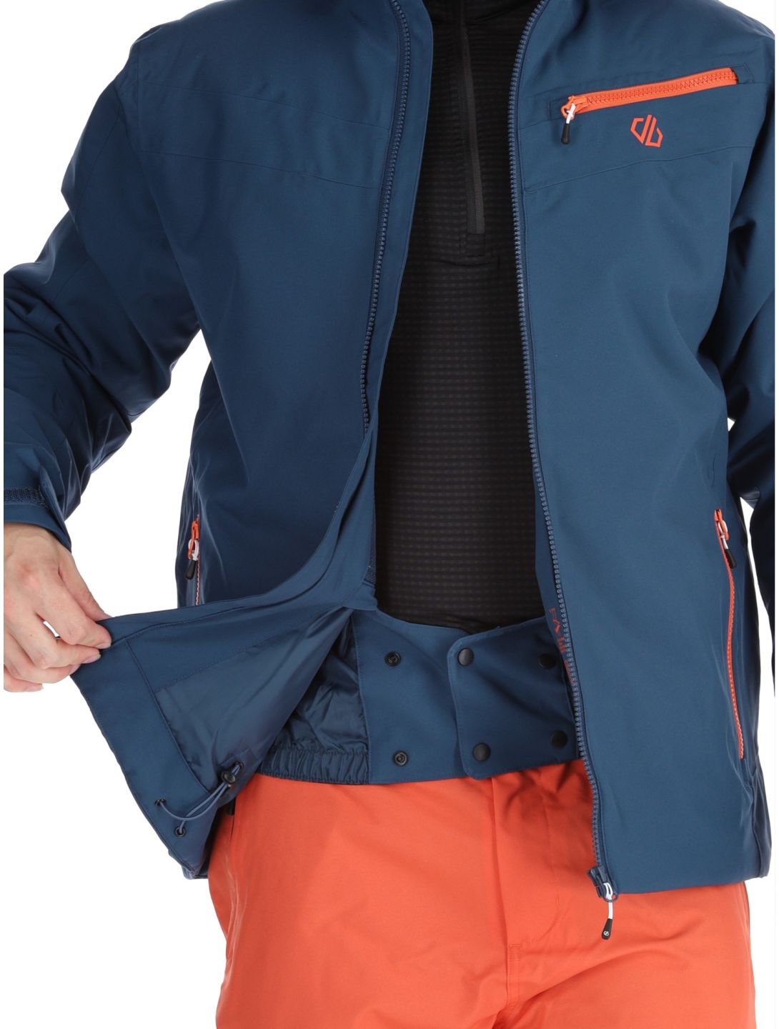 Dare2b, Eagly II ski jacket men Moonlight Denim / Orange Rust blue, orange 