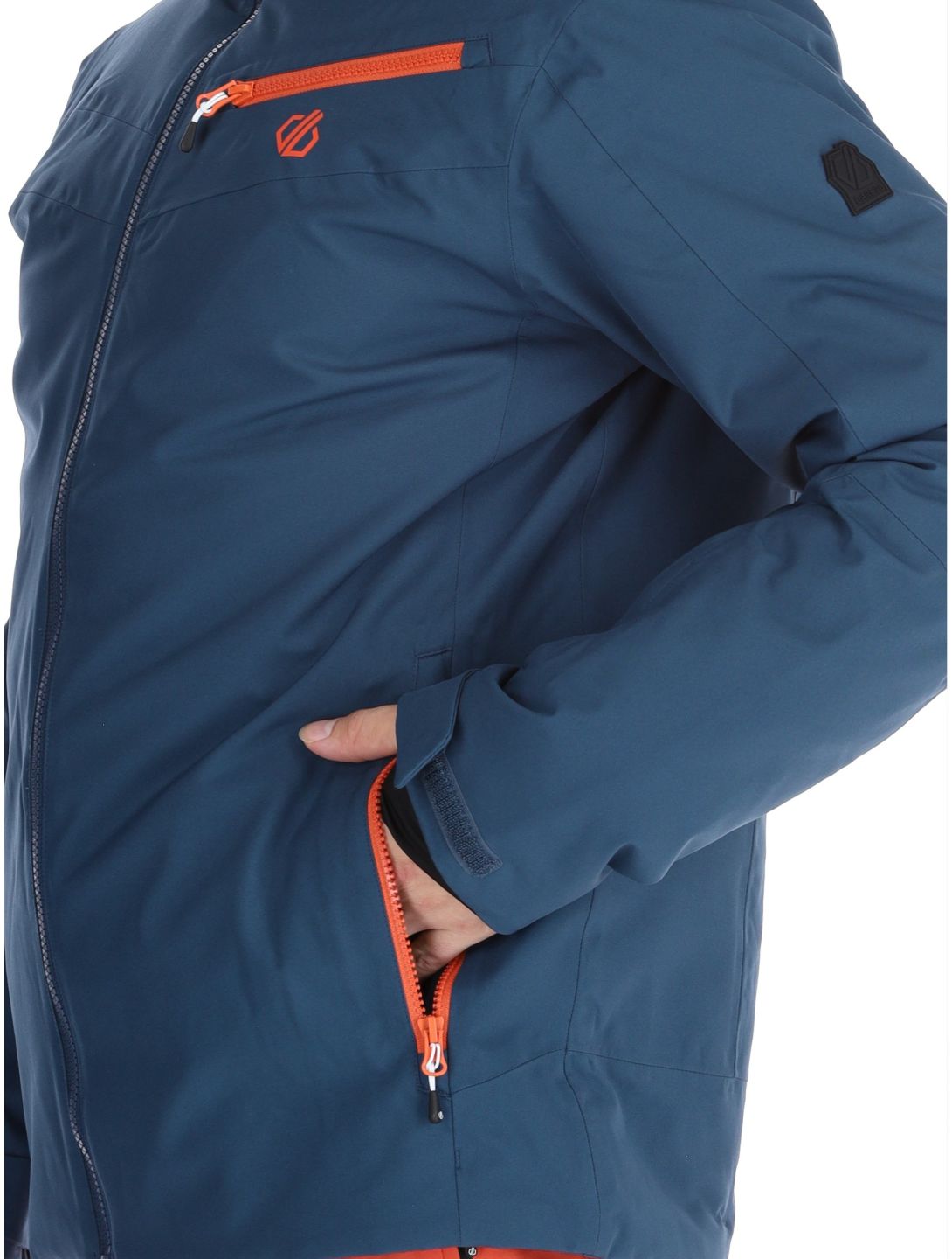 Dare2b, Eagly II ski jacket men Moonlight Denim / Orange Rust blue, orange 