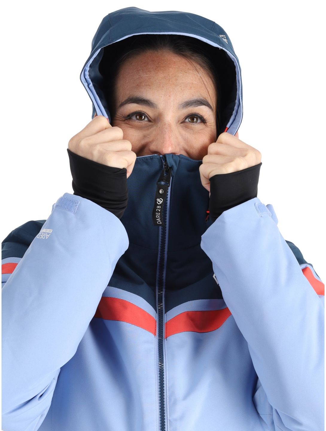 Dare2b, Flurry ski jacket women Hydrangea Blue / Red Sky blue, red 