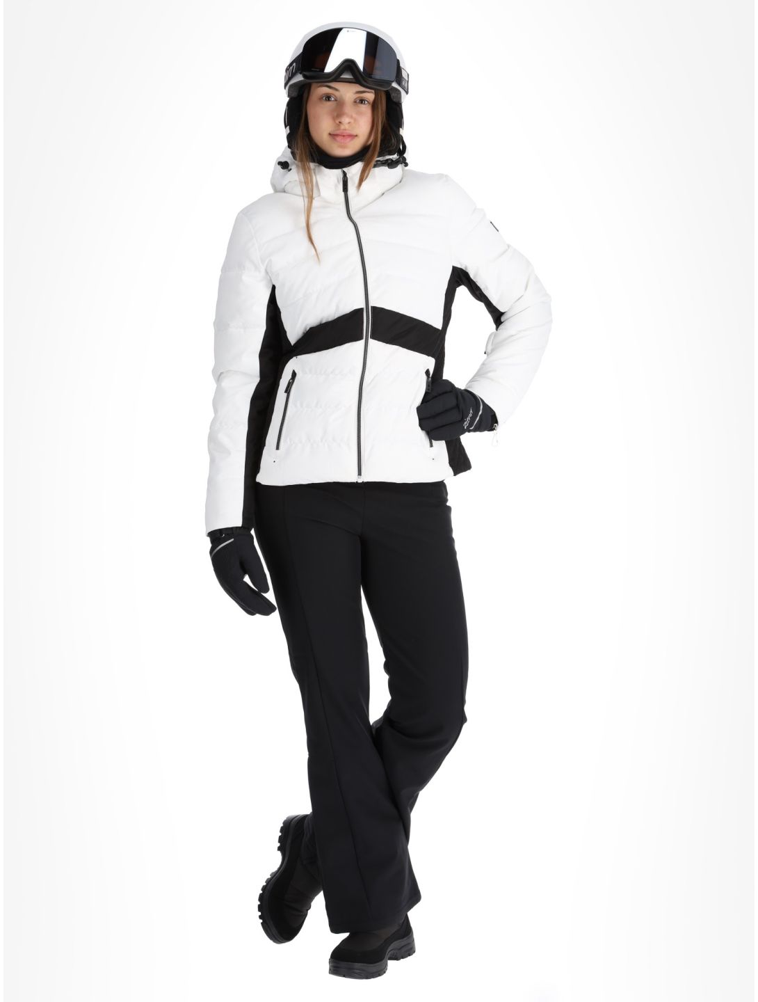 Womens black and white ski jacket sale