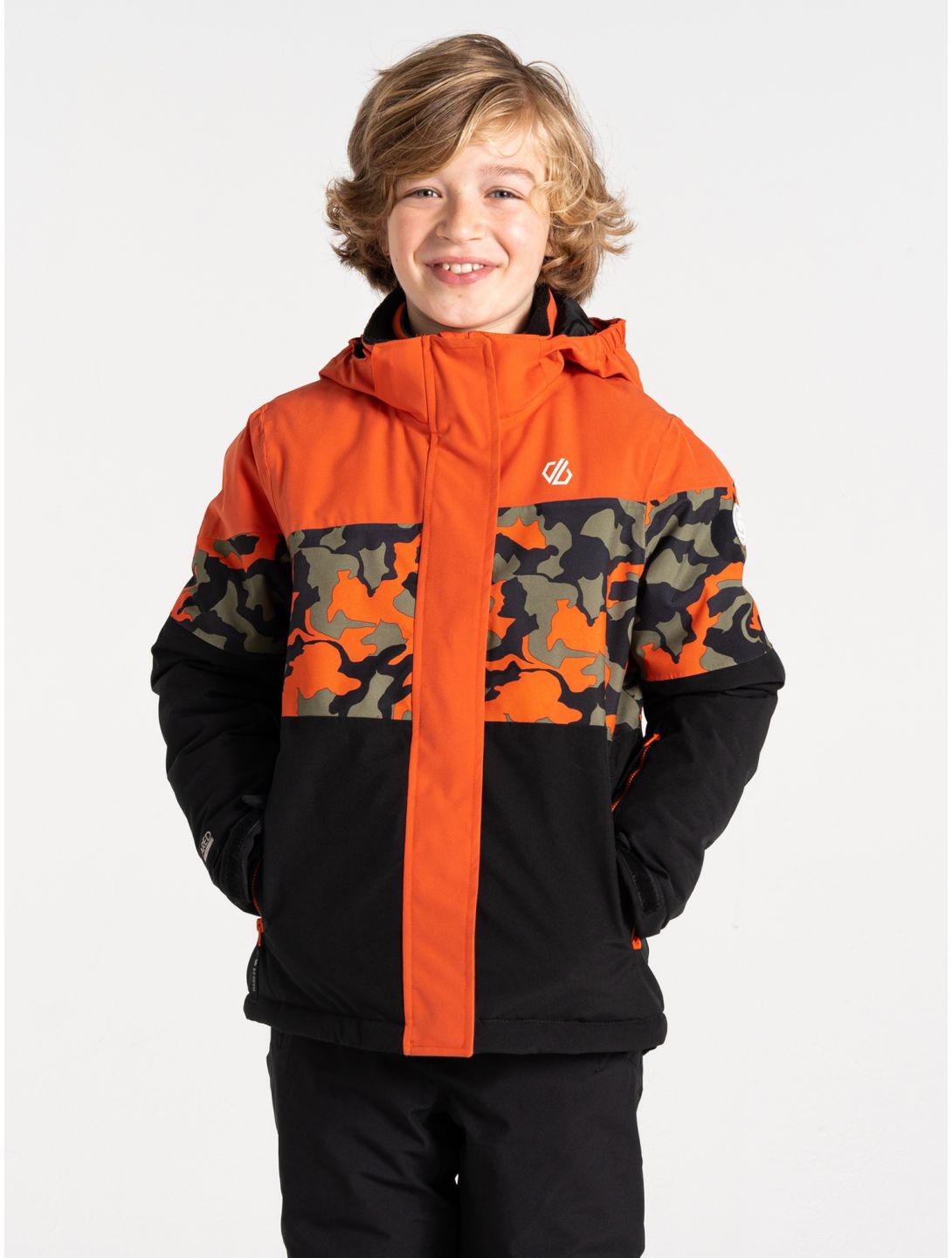 Dare2b, Humour III ski jacket kids Orange Rust / Orange Rust Camo Print / Black black, orange 