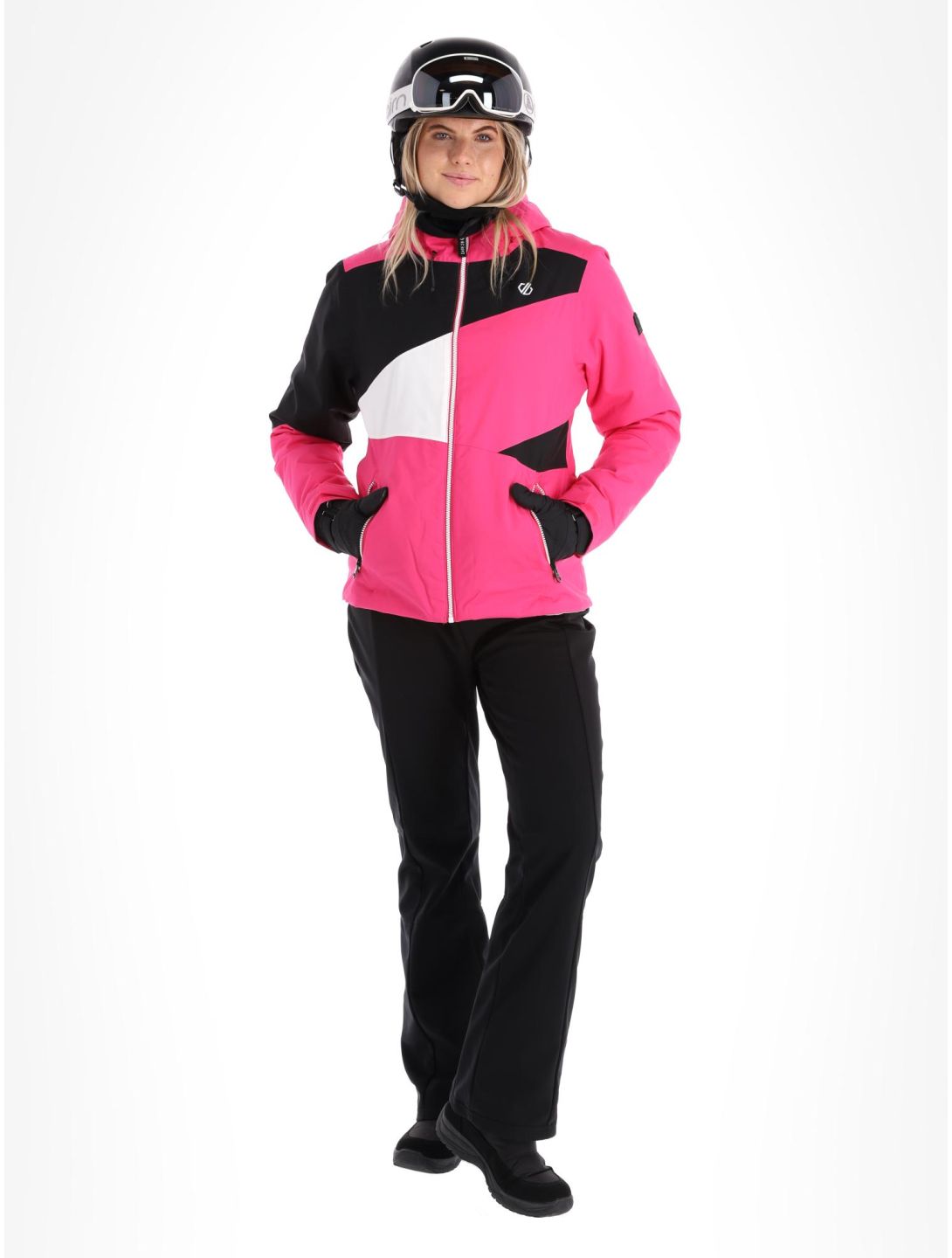 Pink and discount black ski jacket