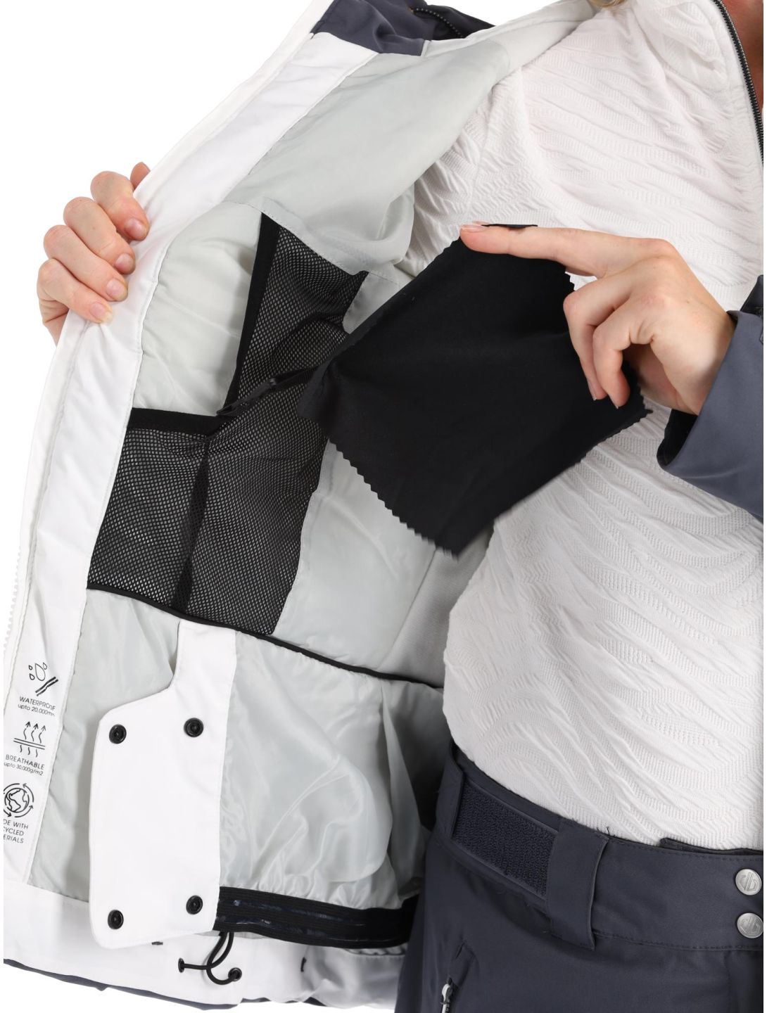 Dare2b, Ice ski jacket women White / Ebony Grey grey, white 