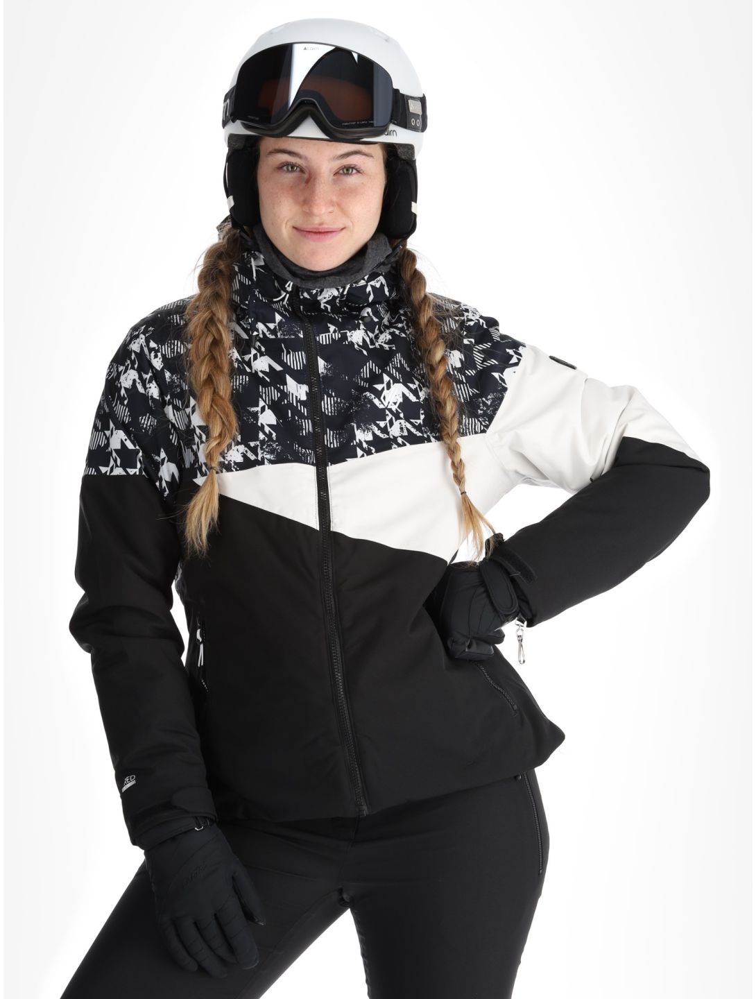 Dare2b, Ice III ski jacket women Black Distressed Dogtooth Print black, white 