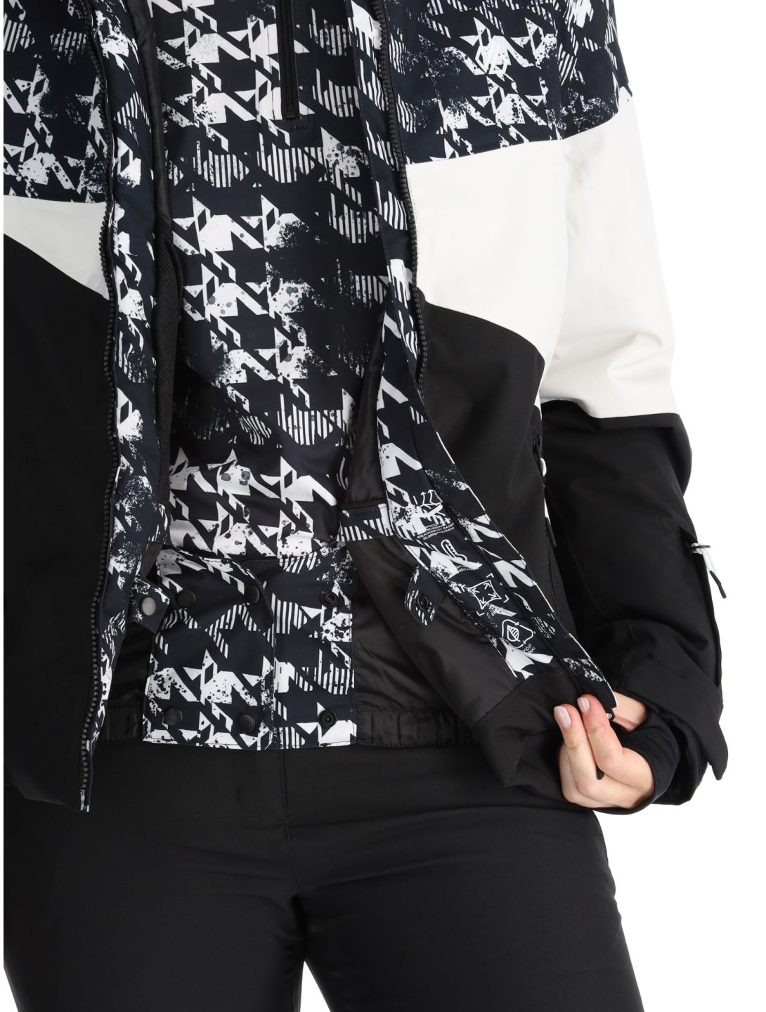 Dare2b, Ice III ski jacket women Black Distressed Dogtooth Print black, white 