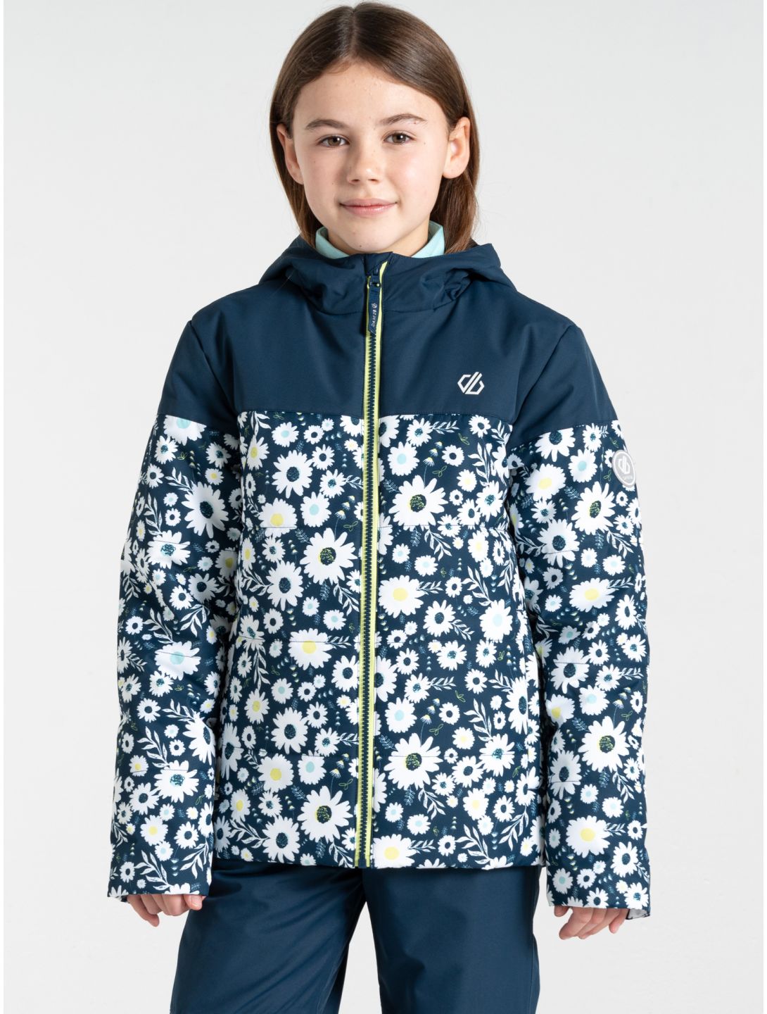 Dare2b, Liftie ski jacket kids Moonlight Denim / Moonlight Denim Daisy Print blue, white 