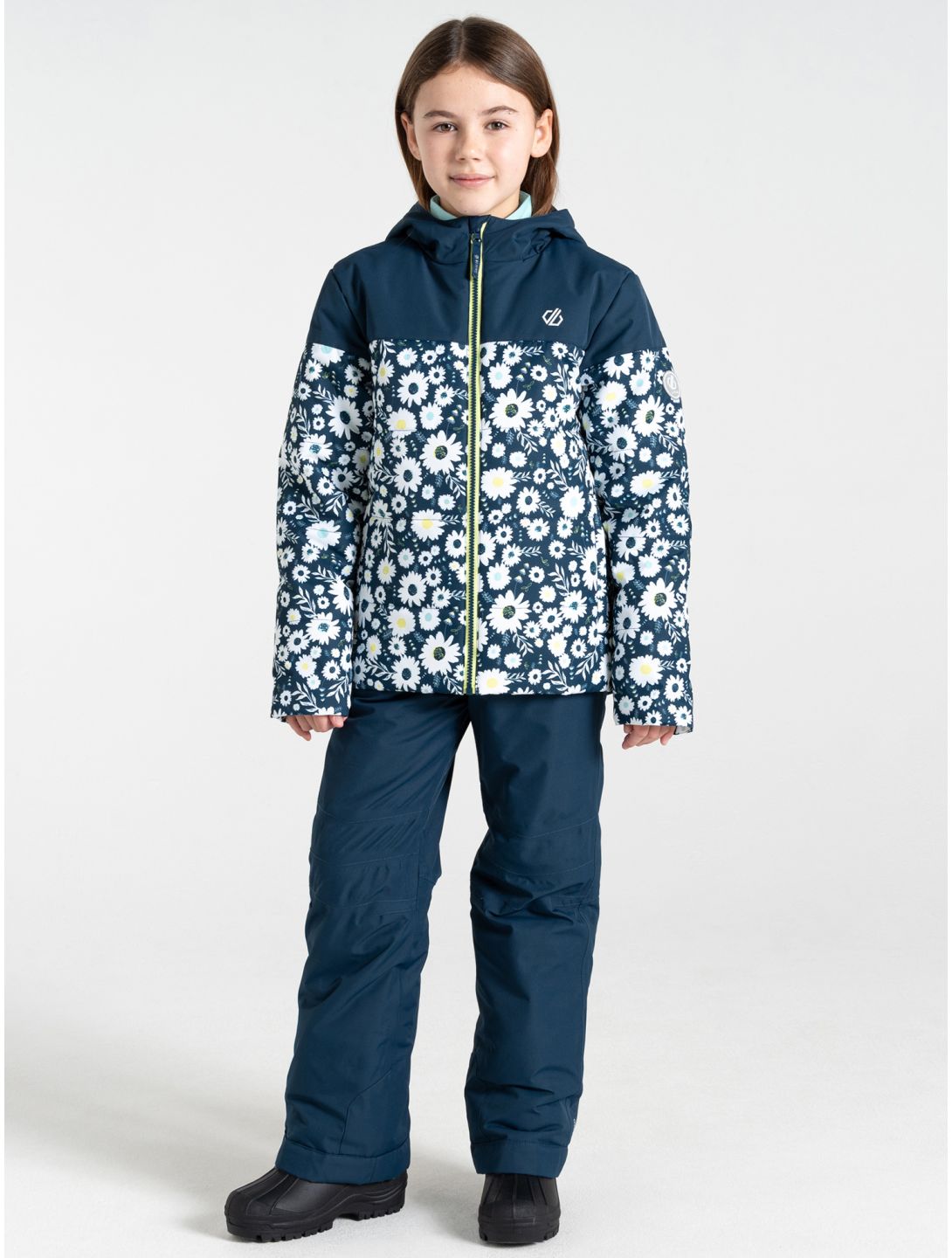 Dare2b, Liftie ski jacket kids Moonlight Denim / Moonlight Denim Daisy Print blue, white 