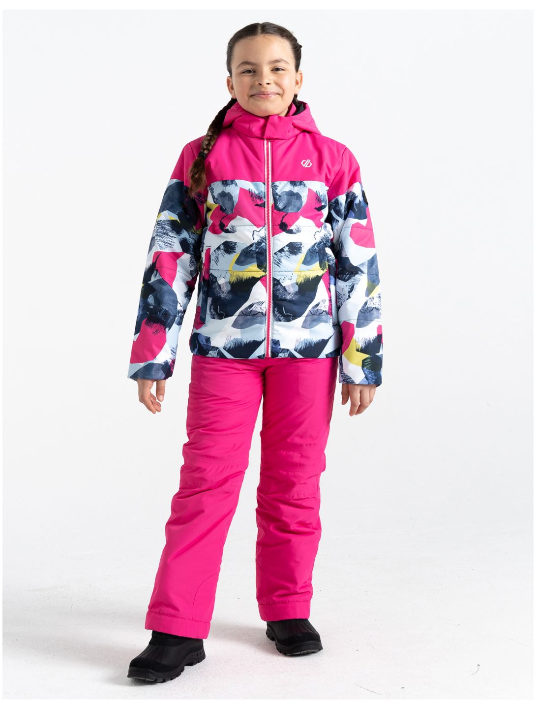 Dare2b, Liftie ski jacket kids Pure Pink / Quiet Blue Abstract Mountain Print blue, pink 