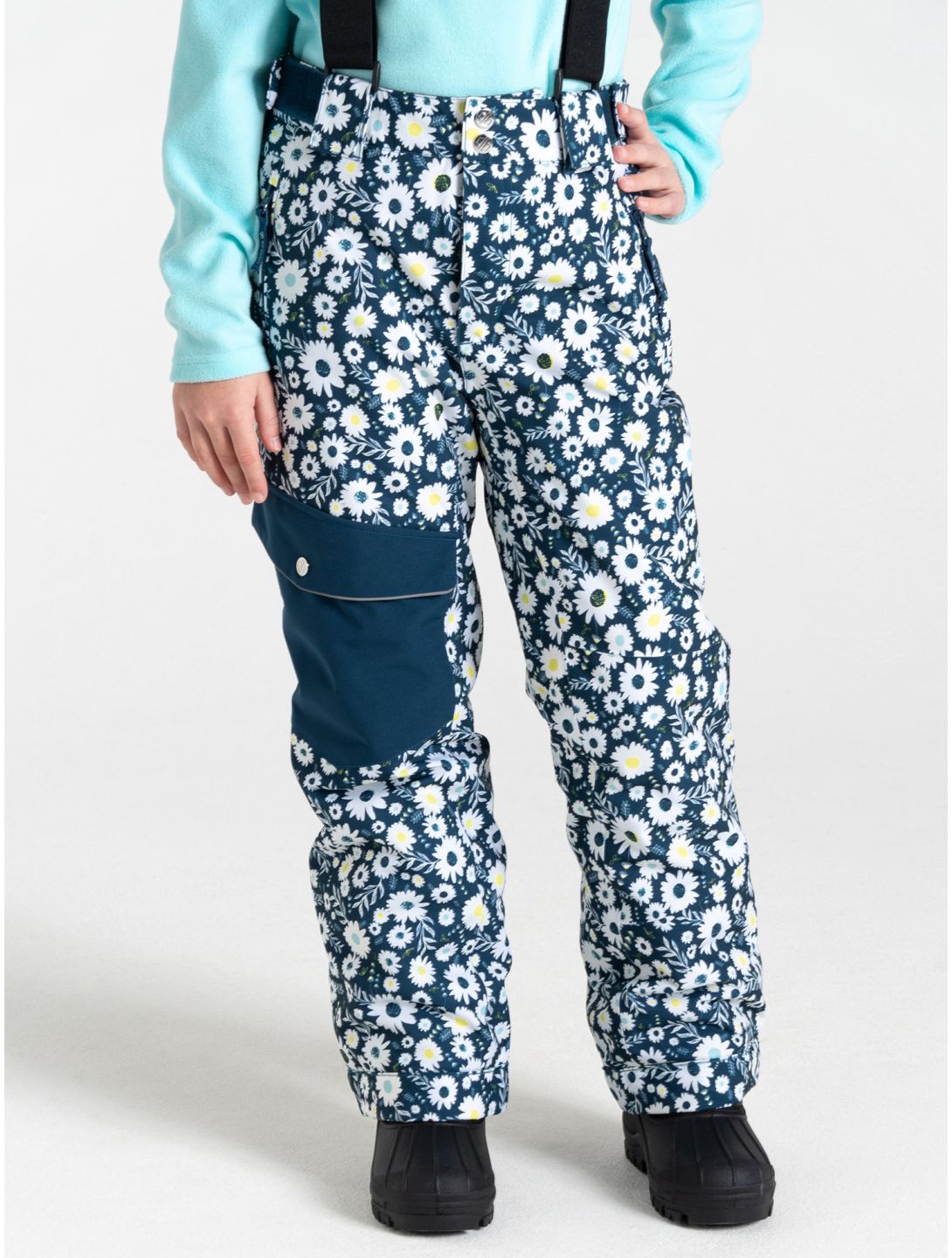 Dare2b, Pow ski pants kids Moonlight Denim Daisy Print blue 