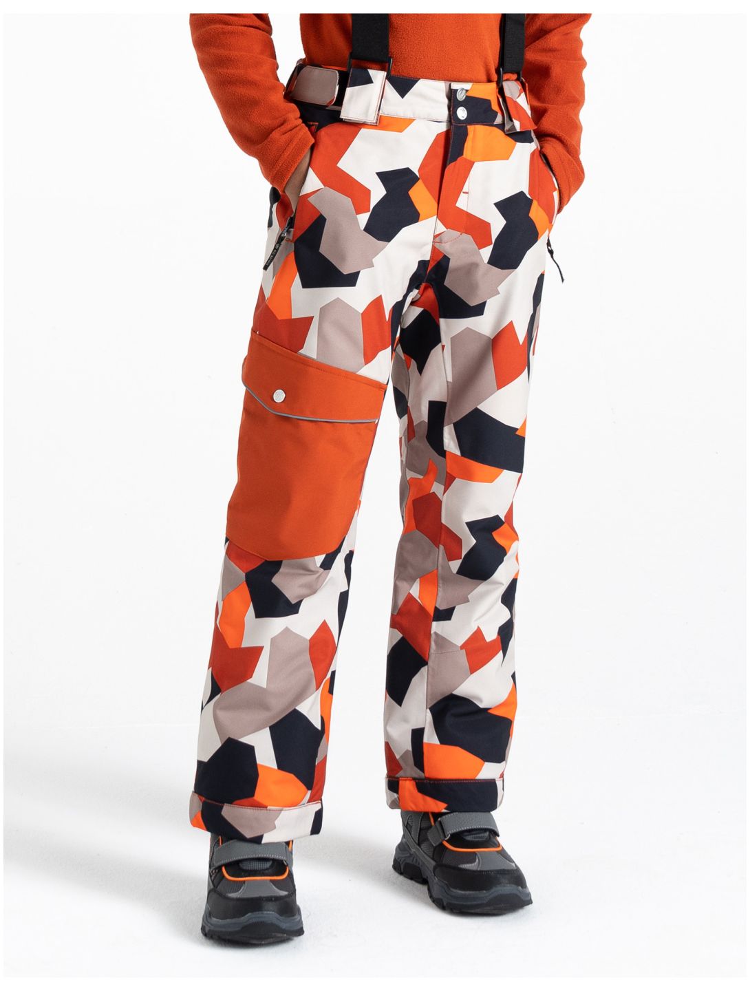 Dare2b, Pow ski pants kids Puffins Orange Geo Camo Print orange 