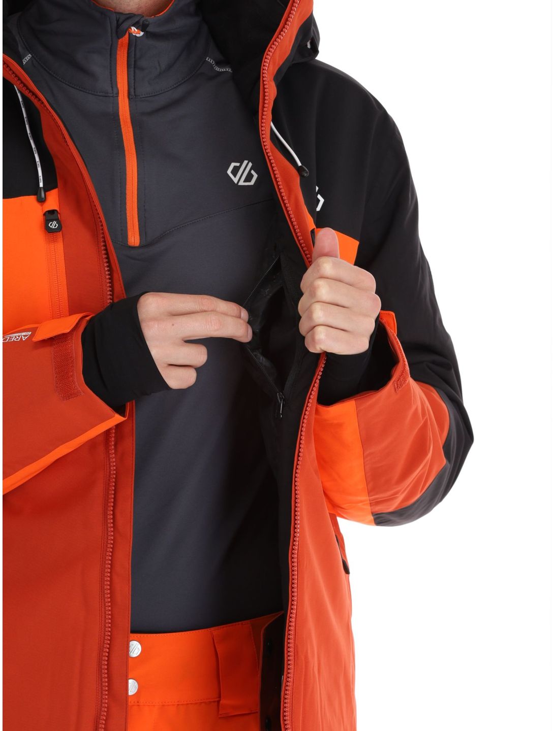 Dare2b, Slopeside ski jacket men PuffinOr / Blk black, orange 