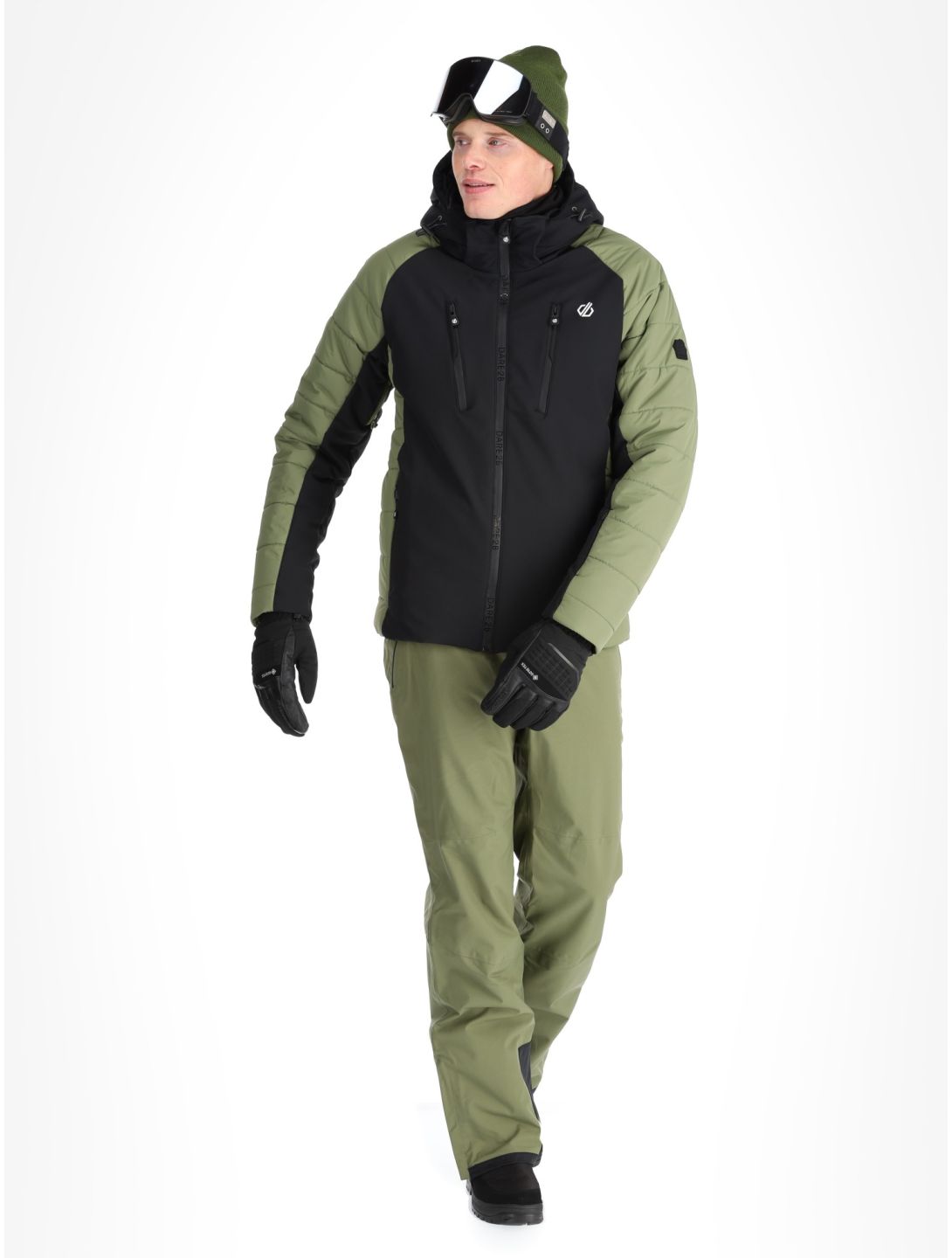 Dare2b, Speed softshell ski jacket men Olivine Green / Black black, green 