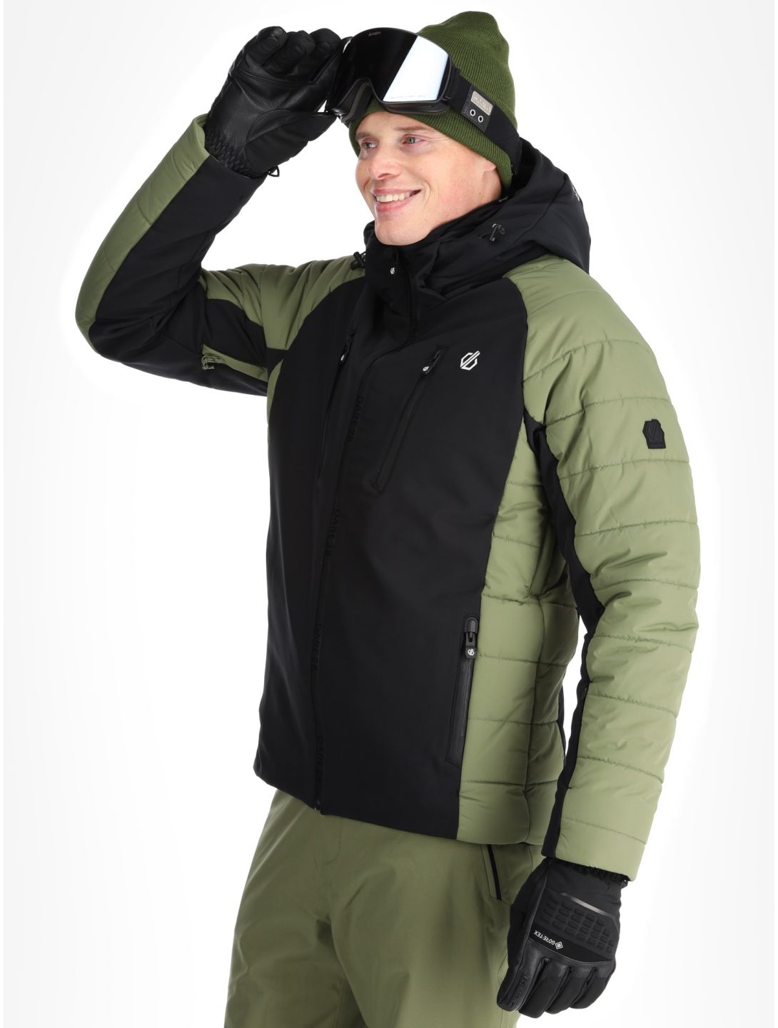 Dare2b, Speed softshell ski jacket men Olivine Green / Black black, green 