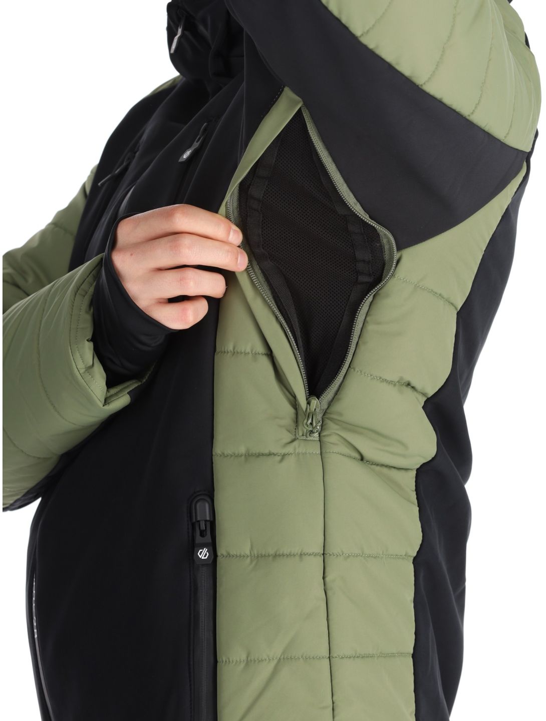 Dare2b, Speed softshell ski jacket men Olivine Green / Black black, green 