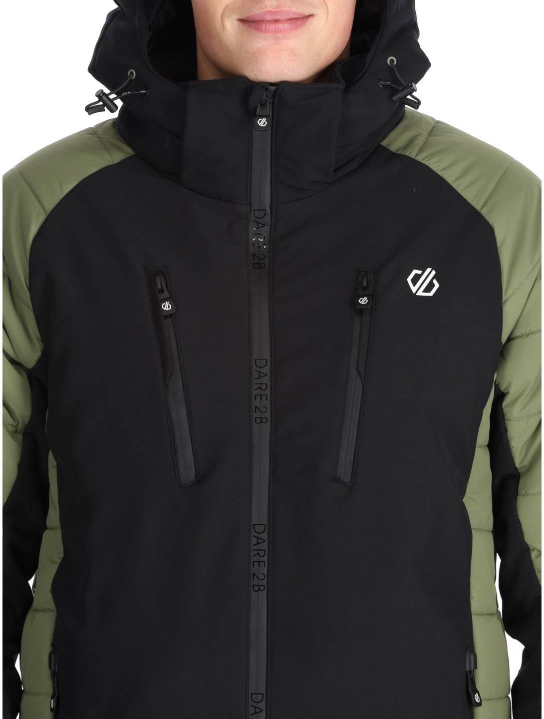 Dare2b, Speed softshell ski jacket men Olivine Green / Black black, green 