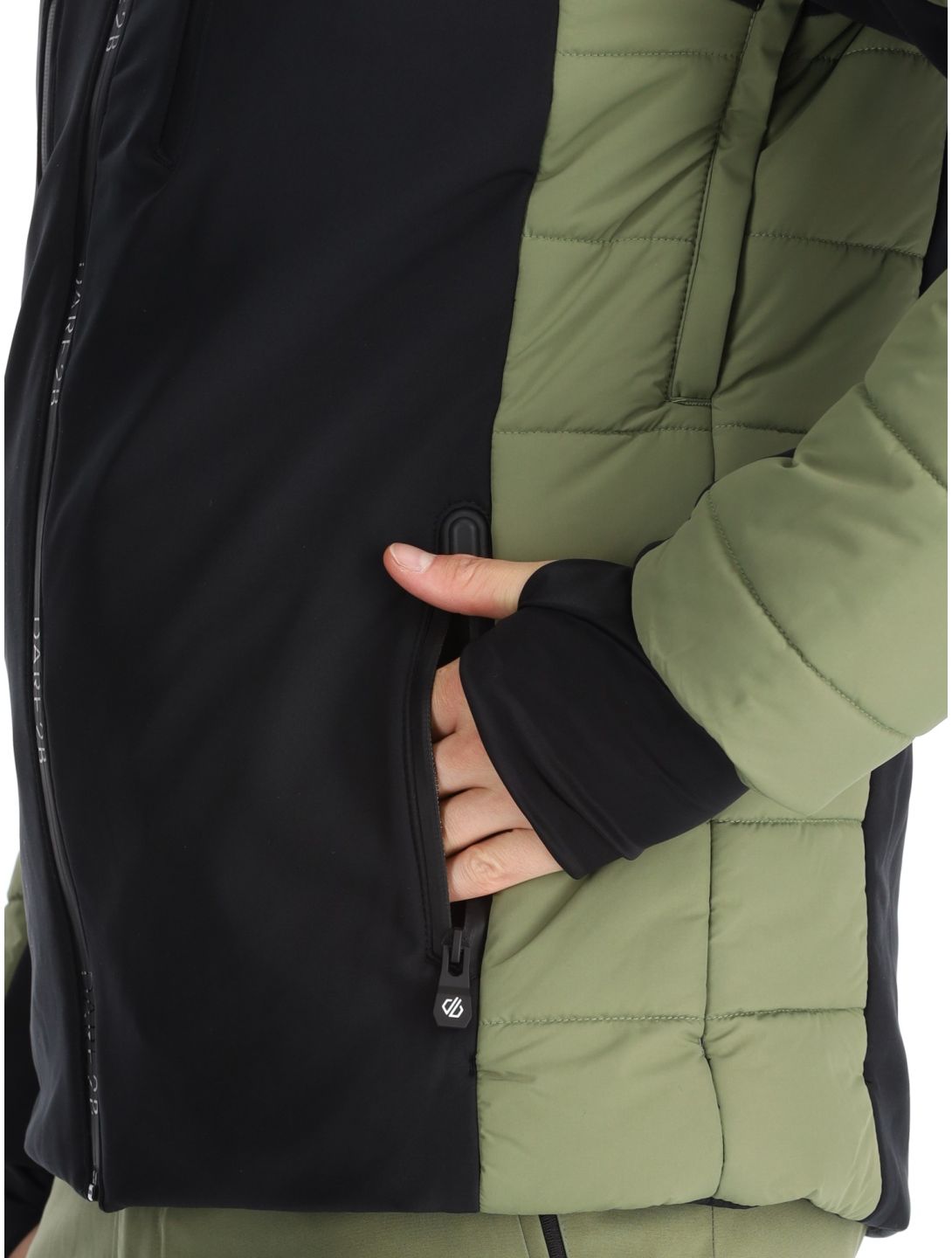 Dare2b, Speed softshell ski jacket men Olivine Green / Black black, green 