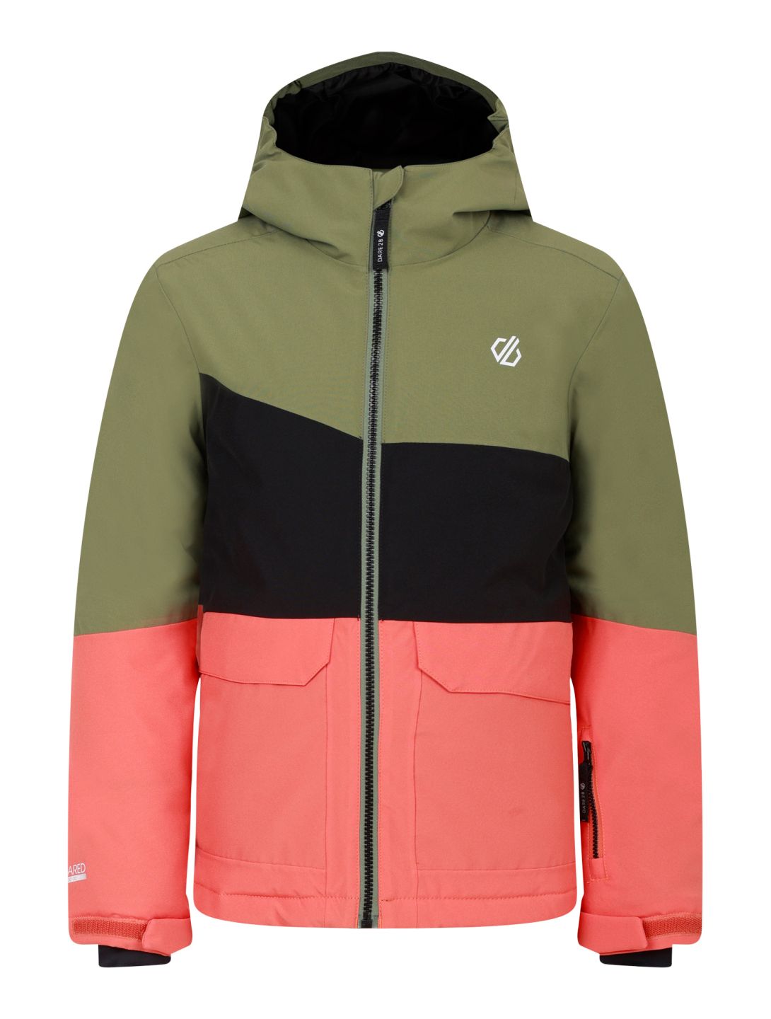 Dare2b, Steazy III ski jacket kids Olivine Green / Black / Orange Rust black, green, orange 