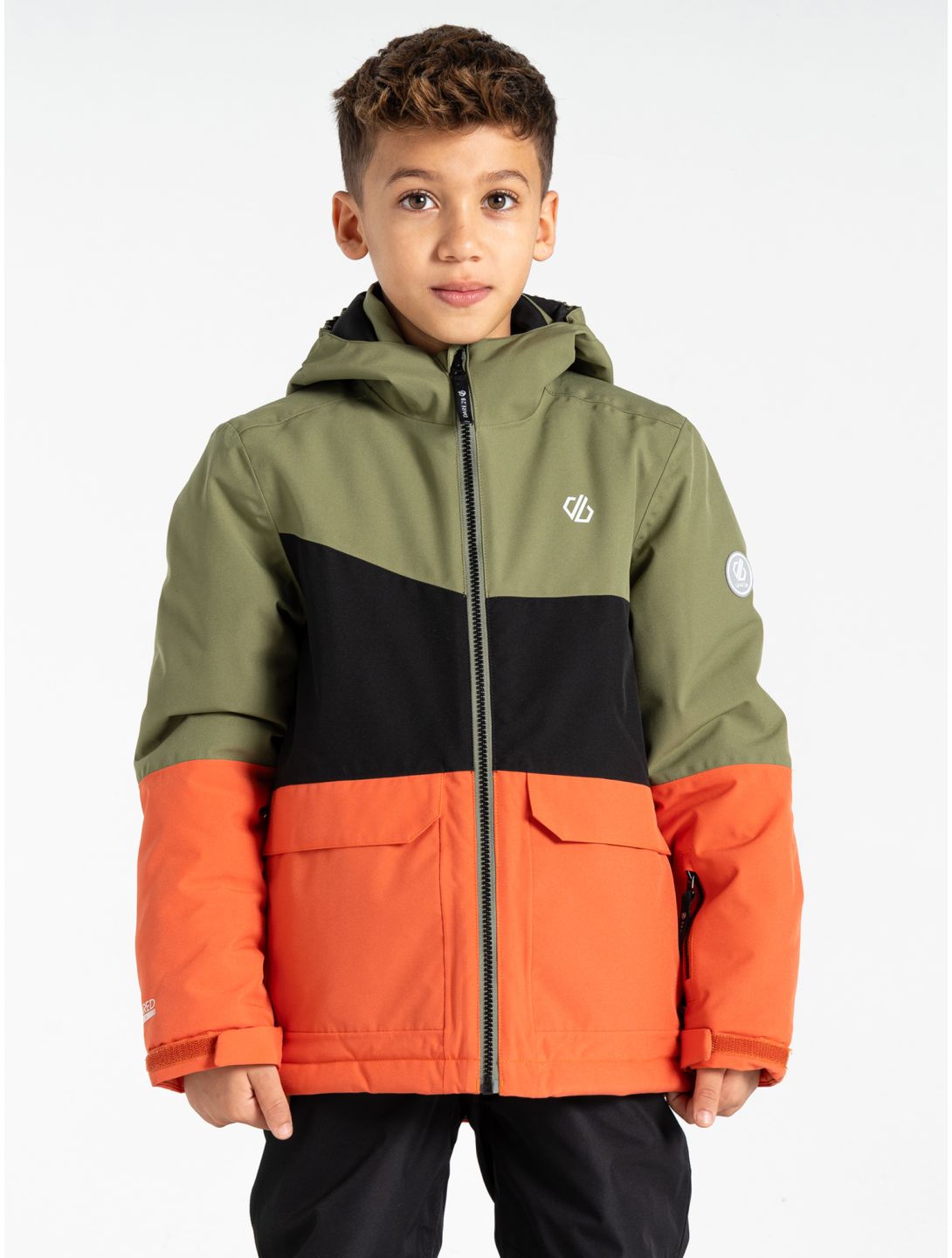 Dare2b, Steazy III ski jacket kids Olivine Green / Black / Orange Rust black, green, orange 