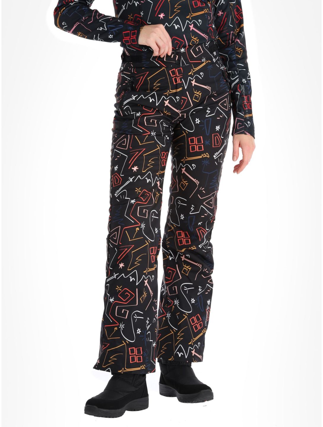 Degre7, Valgau Print softshell ski pants women Black black, multicolor 