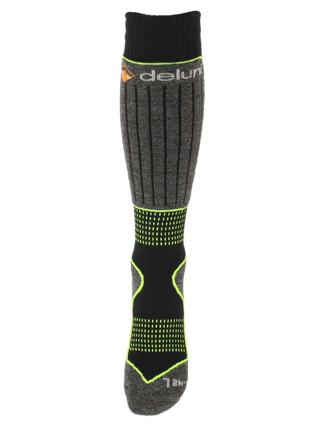 Deluni, Gaia ski socks unisex Black With Neon Green Lines black, green 