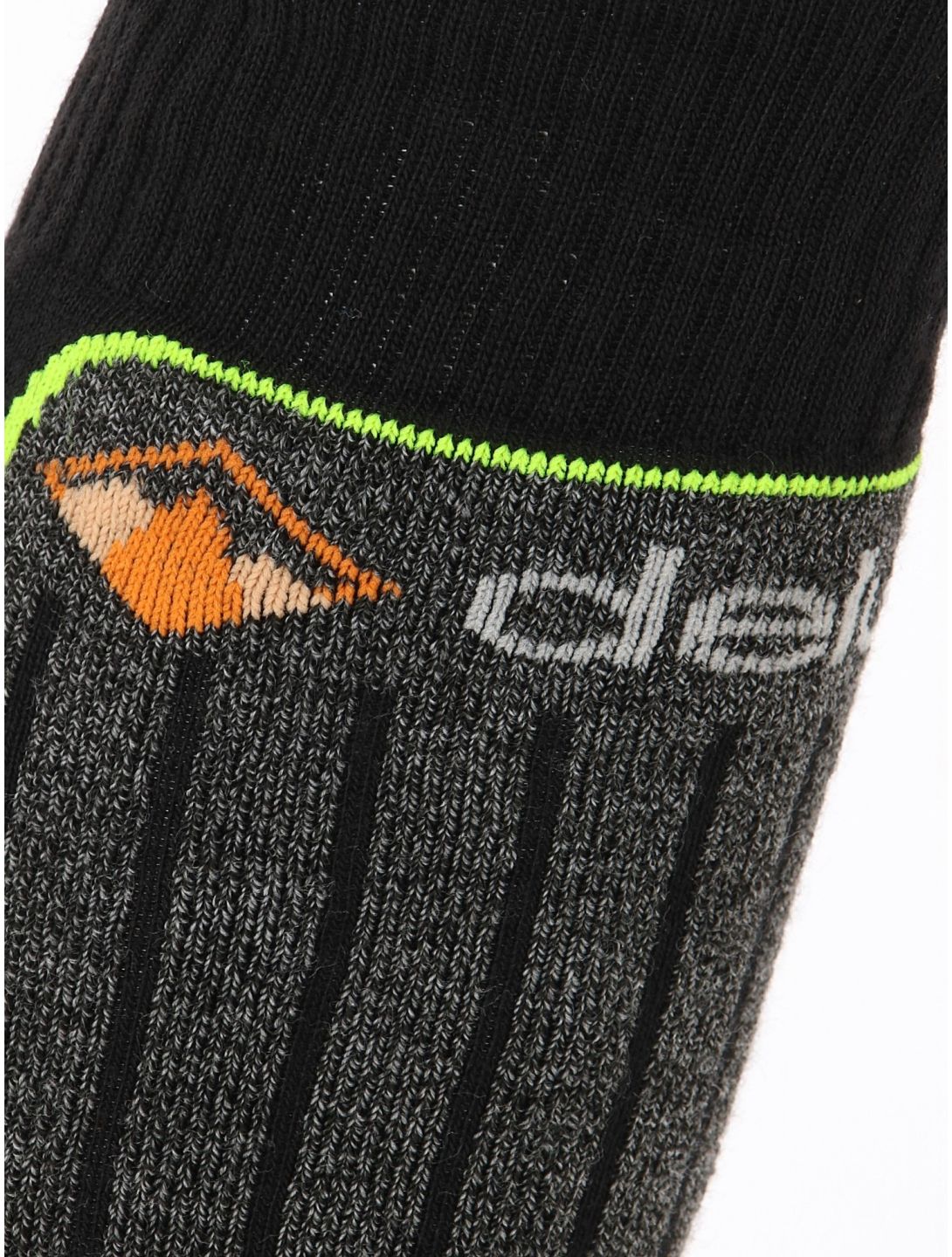 Deluni, Luca 3 Pair ski socks 3 pair kids Black With Neon Green Lines black, green 