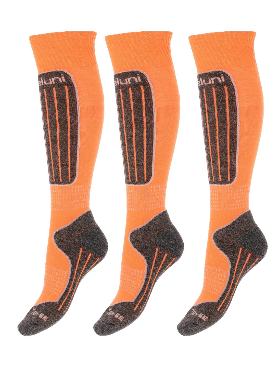 Deluni, Gaia 3 pair ski socks 3 pair unisex Orange orange 