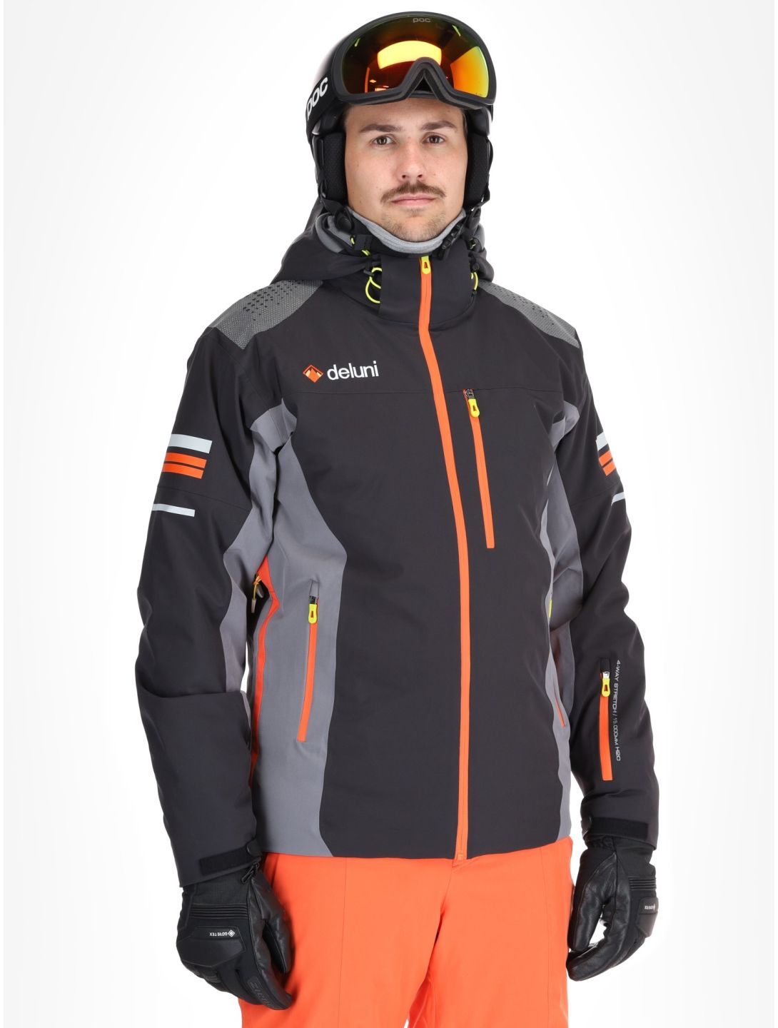 Deluni, Challenger 4 ski jacket men Black / Anthracite black, grey 