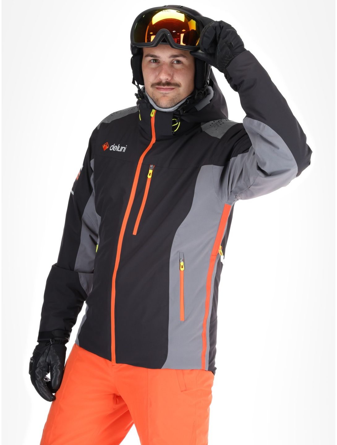 Deluni, Challenger 4 ski jacket men Black / Anthracite black, grey 