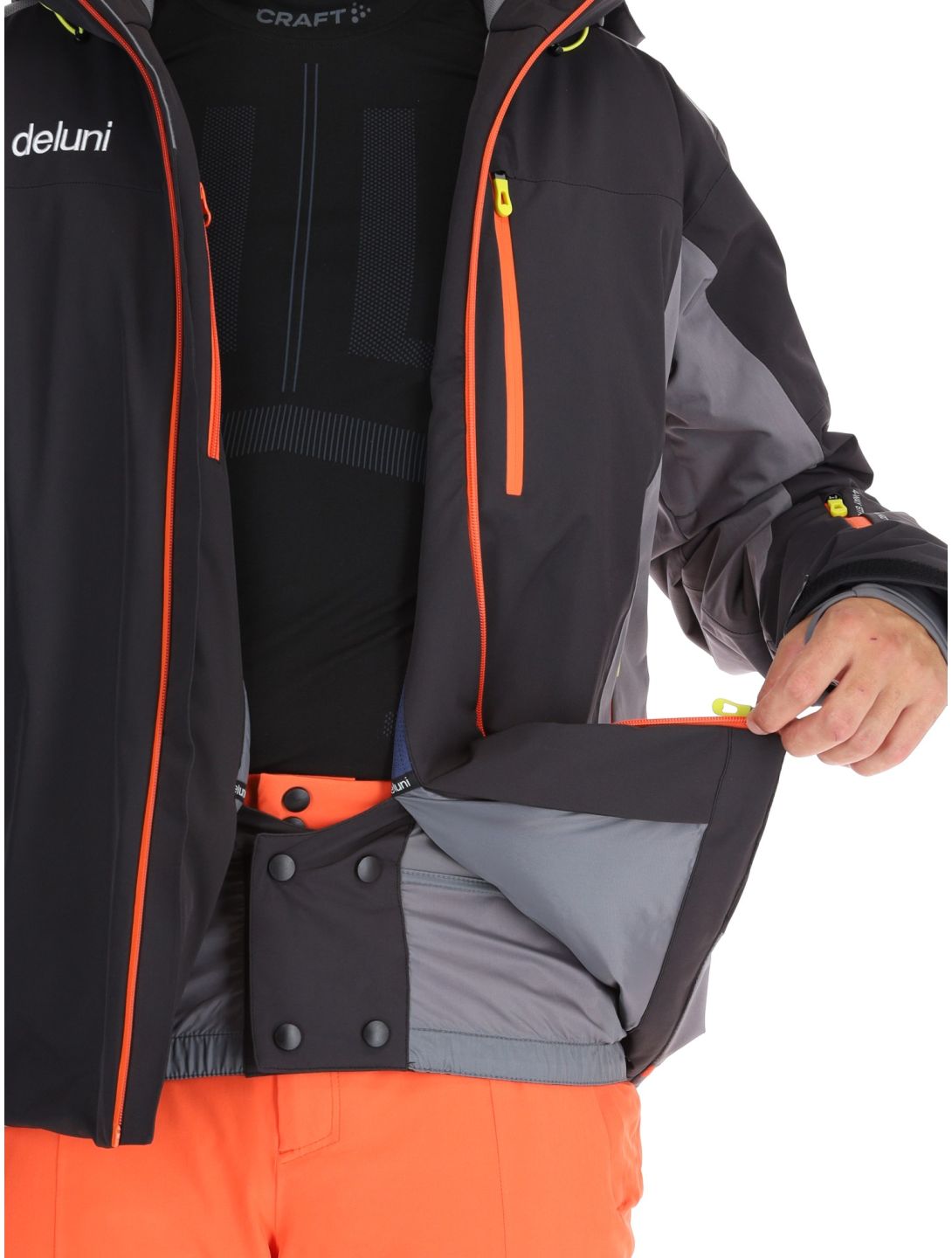 Deluni, Challenger 4 ski jacket men Black / Anthracite black, grey 