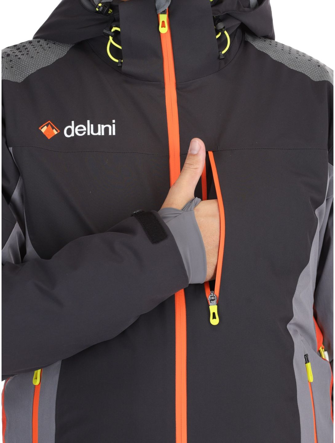 Deluni, Challenger 4 ski jacket men Black / Anthracite black, grey 