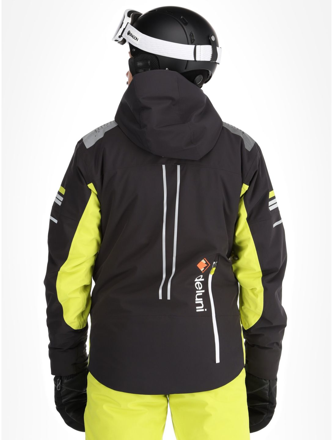 Deluni, Challenger 4 ski jacket men Black / Yellow Lime black, yellow 