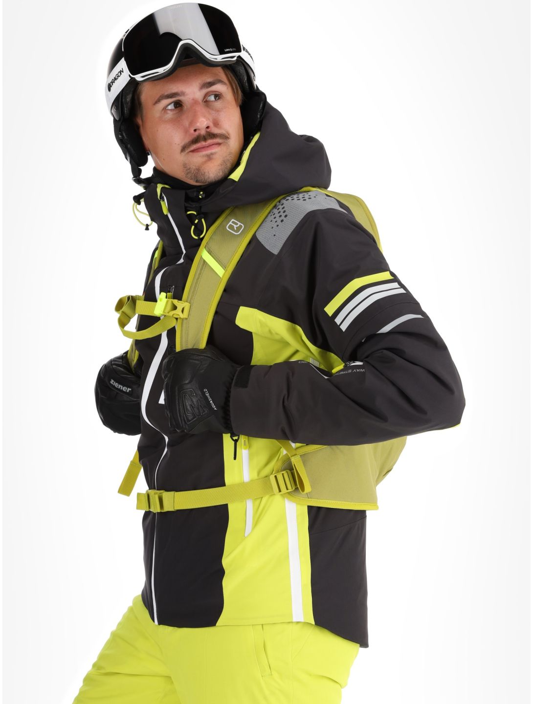 Deluni, Challenger 4 ski jacket men Black / Yellow Lime black, yellow 