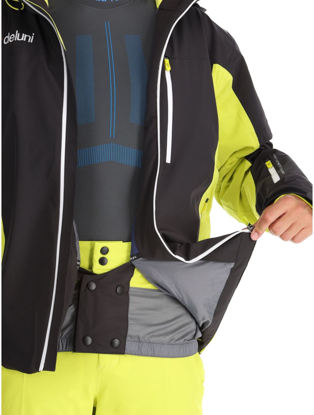 Deluni, Challenger 4 ski jacket men Black / Yellow Lime black, yellow 