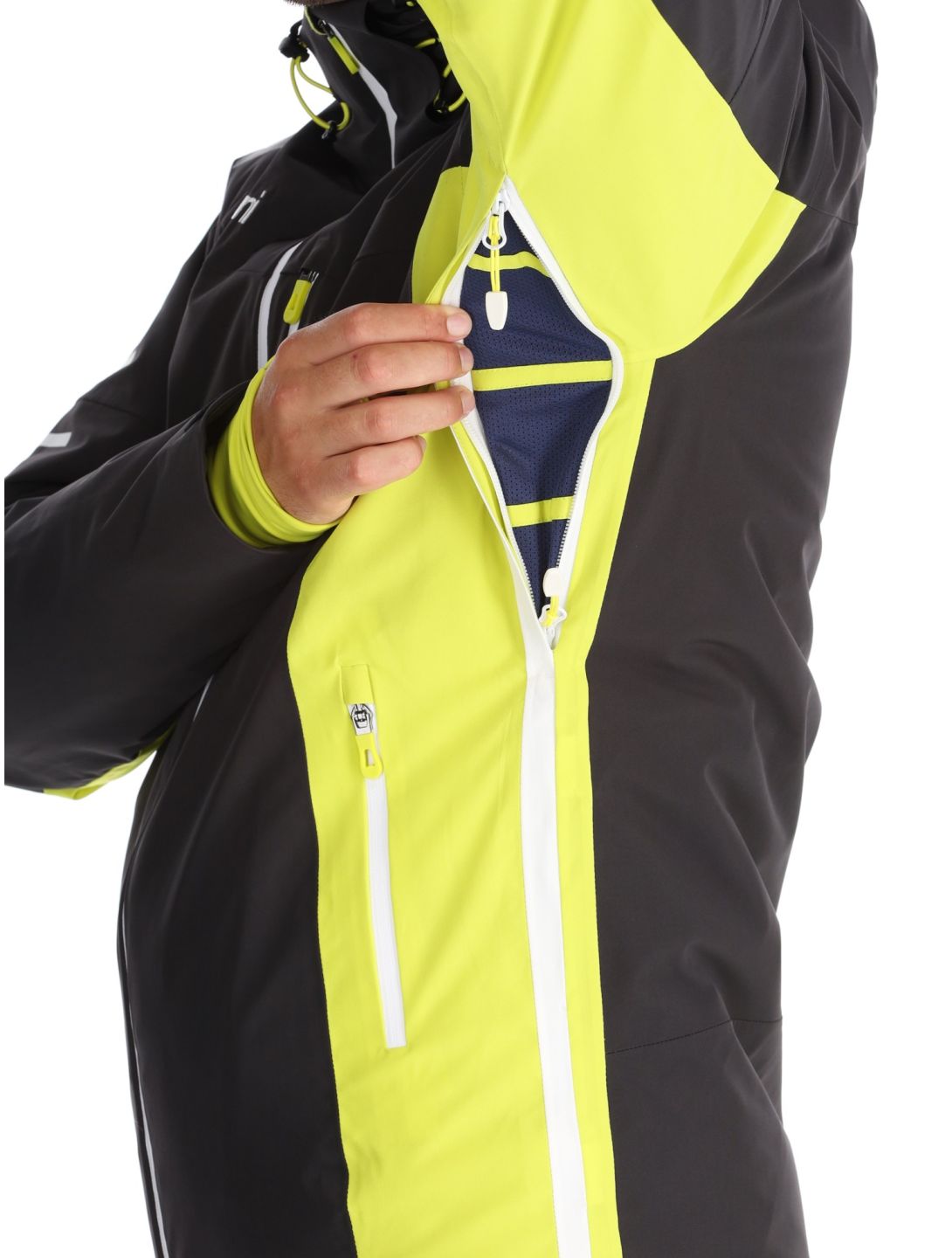 Deluni, Challenger 4 ski jacket men Black / Yellow Lime black, yellow 