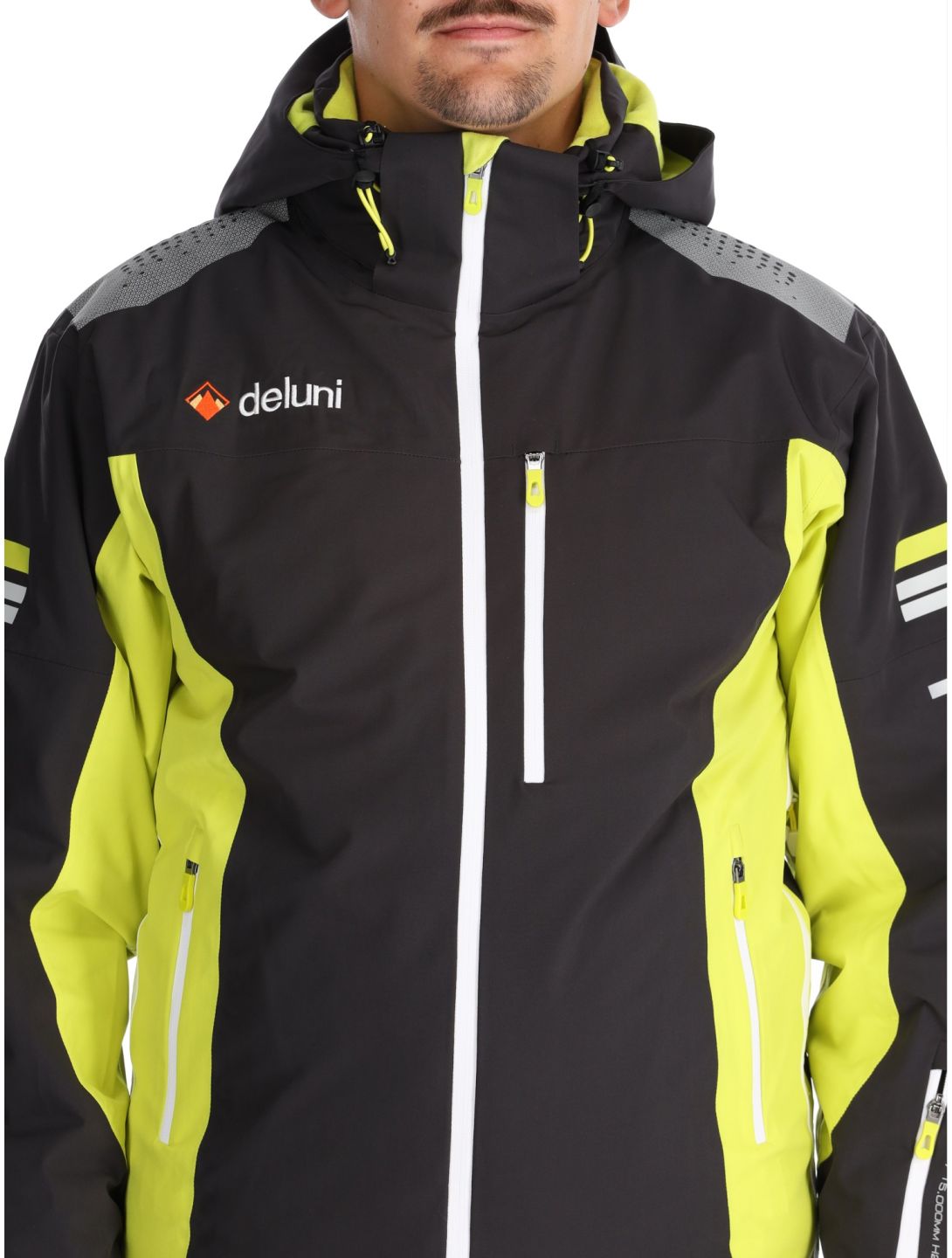 Deluni, Challenger 4 ski jacket men Black / Yellow Lime black, yellow 